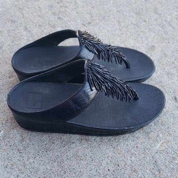 Fitflop Shoes - Fitflop Womens The Cha Cha Lighweight Sandals Size 8 Black Comfort